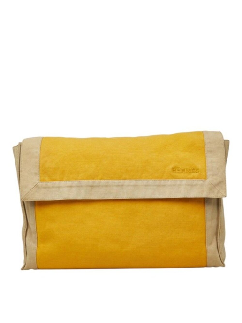 Hermes Tapidocell Clutch Yellow Beige Canvas